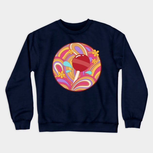 1970s Psychedelic Lollipop Crewneck Sweatshirt by InkyArt